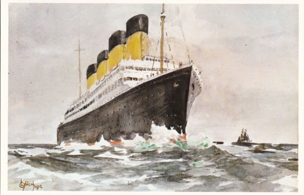 Lot 262: Eva Hart, Titanic Survivor, Official Signed Titanic Postcard....