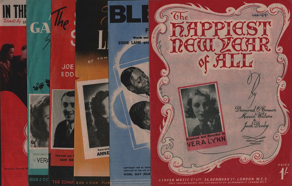Lot 201: Sheet Music x 6 title:- The Happiest New...