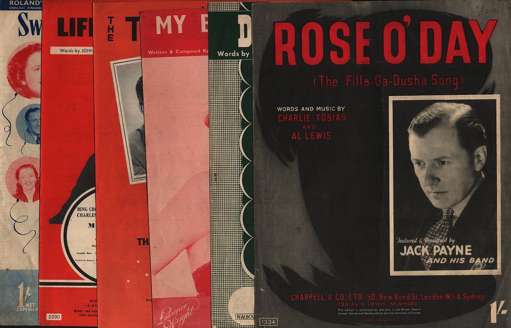 Lot 204: Sheet Music x 6 title:- Rose O'Day Words...