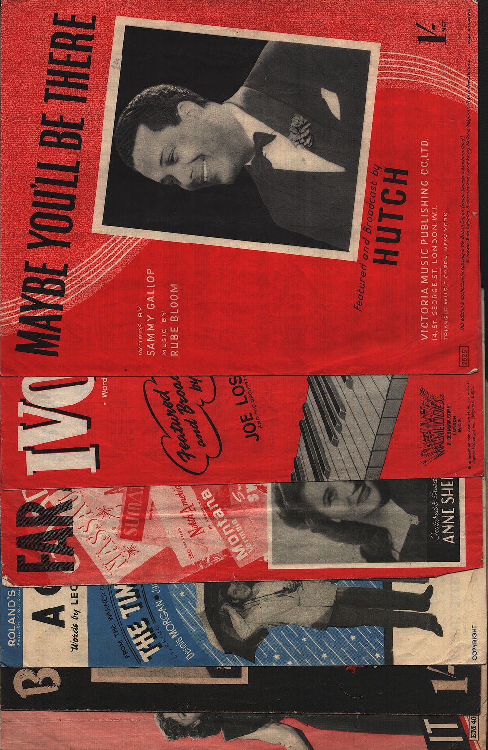 Lot 211: Sheet Music x 6 title:- Maybe You'll Be...