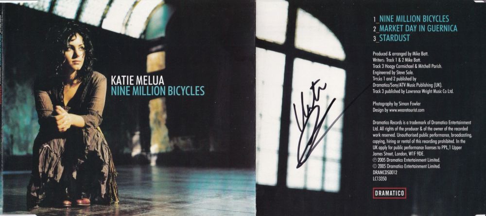 Lot 281: Katie Melua, Chart Topping Singer Songwriter, Signed CD...