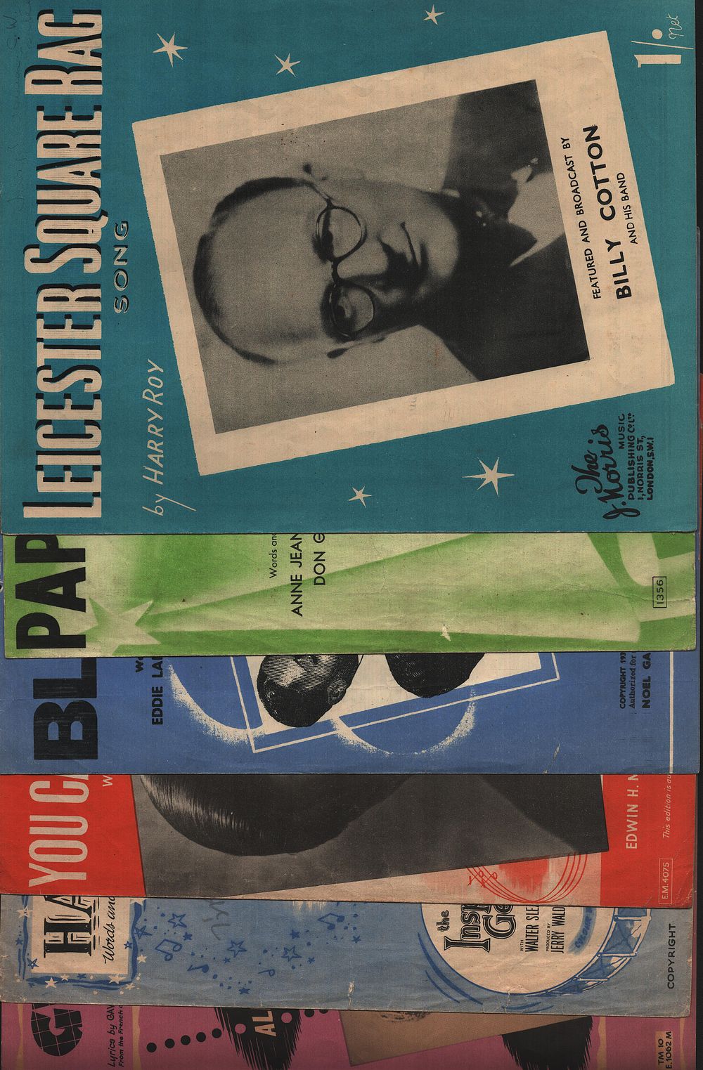 Lot 215: Sheet Music x 6 title:- Leicester Square Rag...