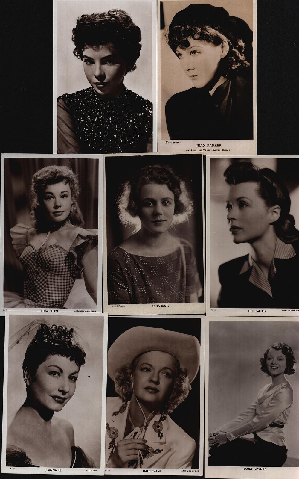 Lot 230: Actress Picturegoer 8 x vintage black and white...