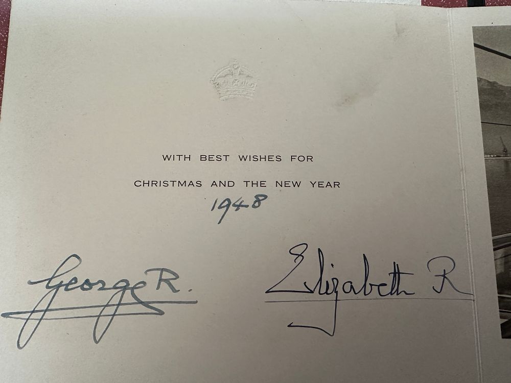 Lot 591: HRH Queen Elizabeth and King George VI signed...