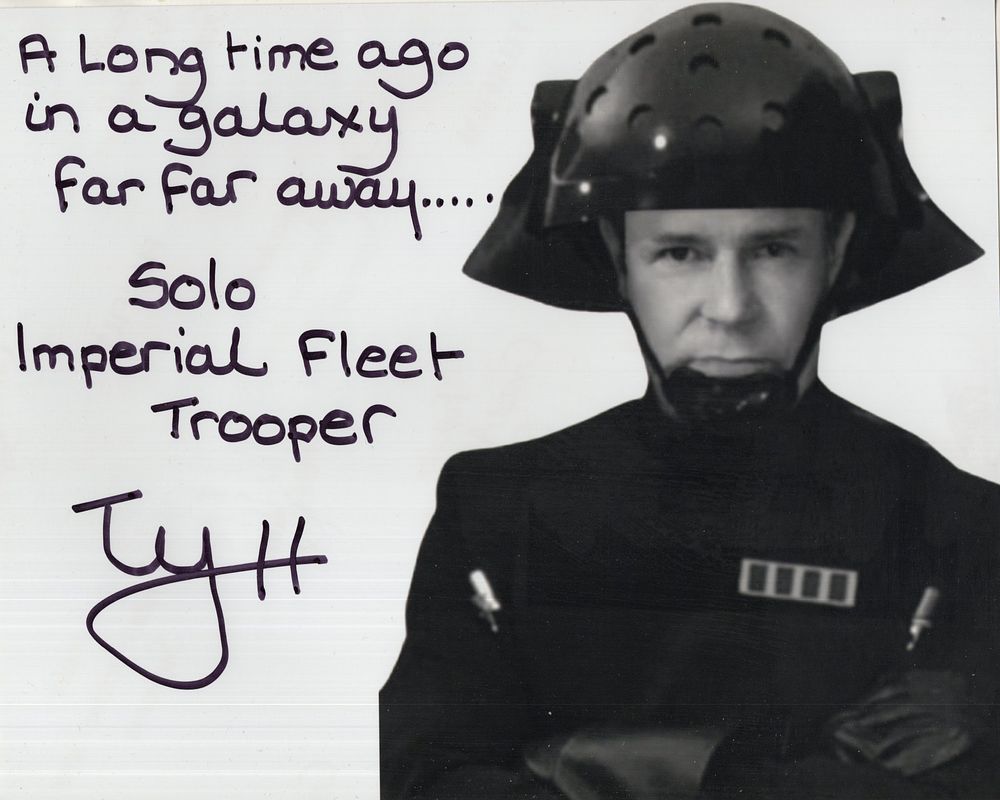 Lot 670: Star Wars 8x10 BandW photo signed by Ty...