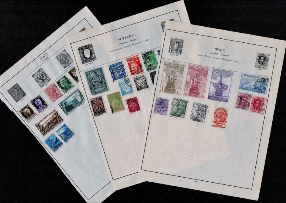 Lot 271: 6 Pages of Mainly W.Europe Stamps Italy Spain...