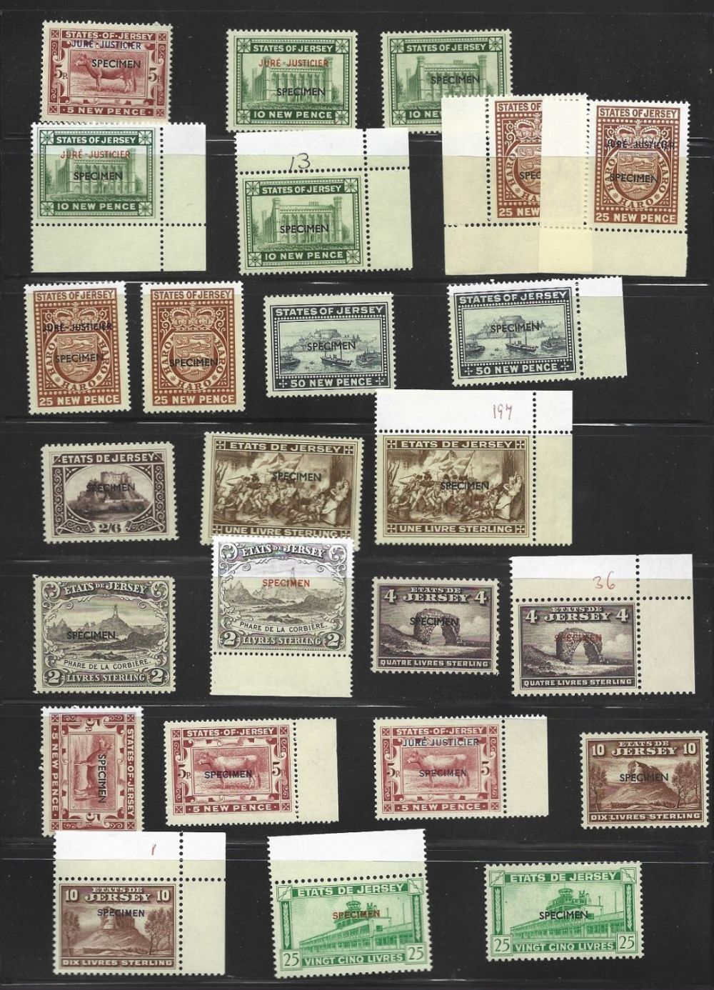 Lot 349: Jersey stamp collection on stockcard and album page....