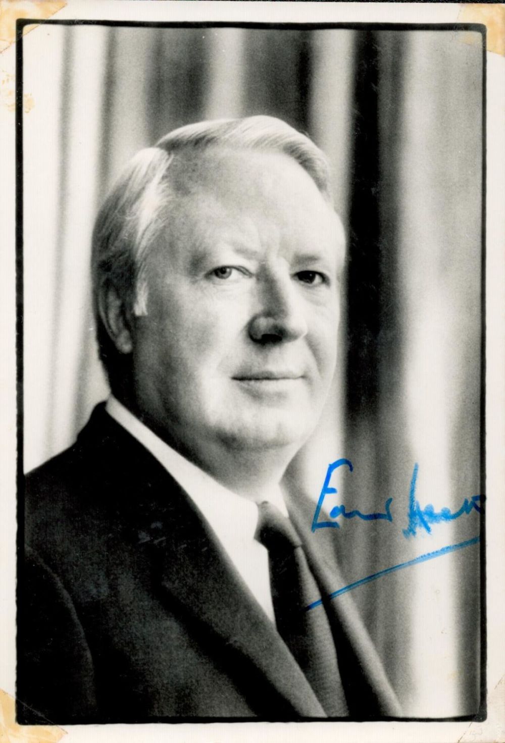 Lot 65: Edward Heath signed 6x4 black and white photo....