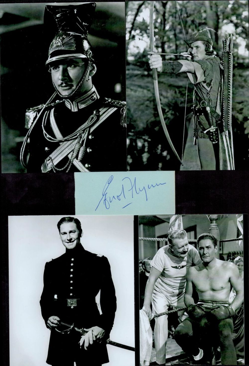 Lot 68: Errol Flynn 12x8 overall signature piece includes signed...