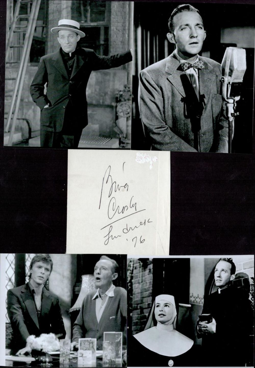 Lot 77: Bing Crosby signed 12x8 overall mounted signature piece...