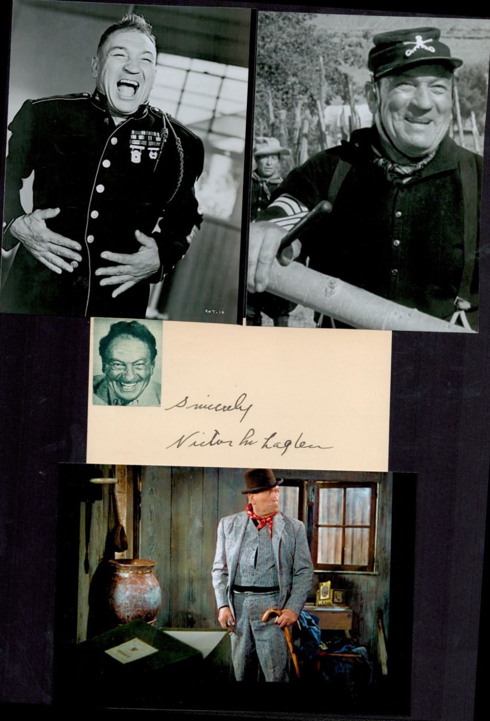 Lot 83: Victor Mclaglen 12x8 mounted signature piece includes signed...