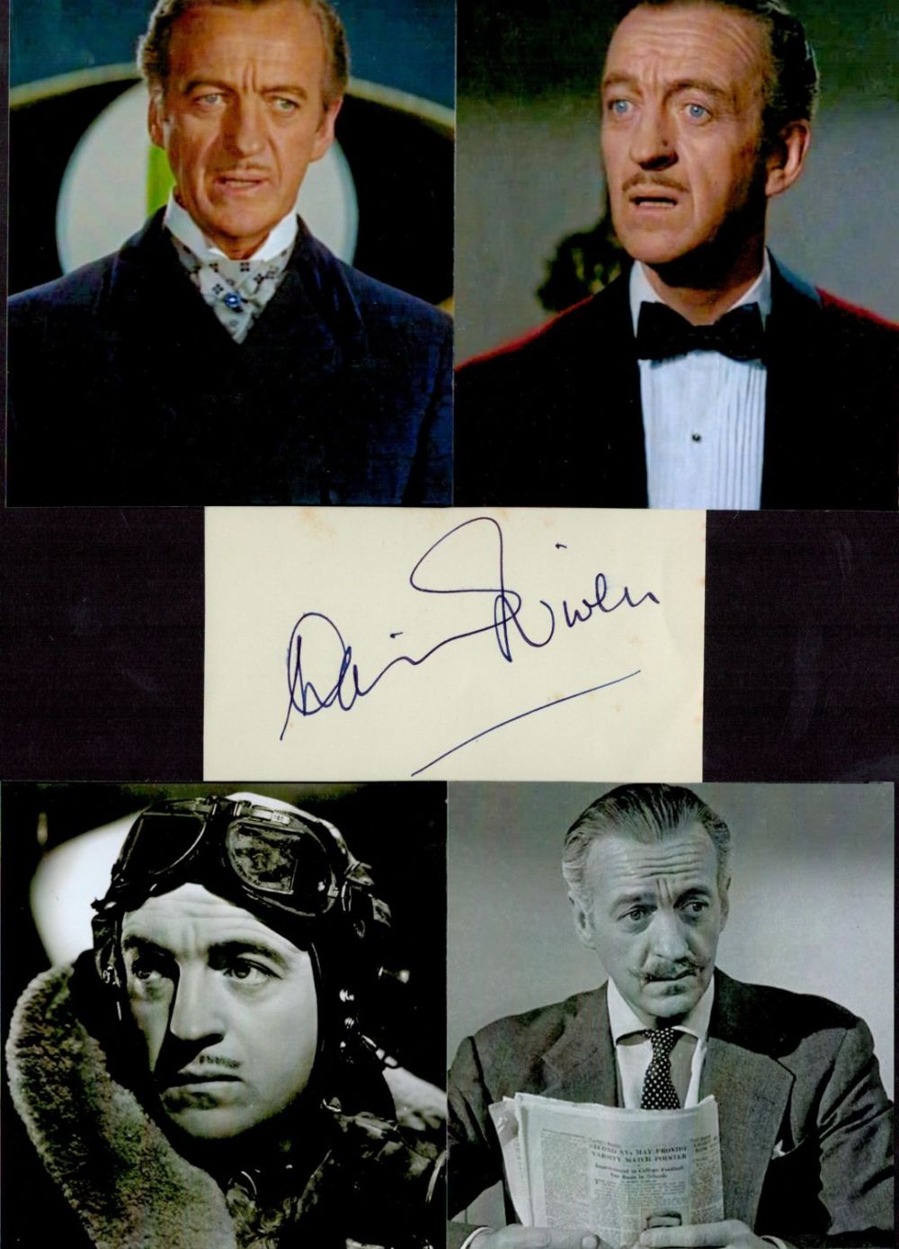 Lot 96: David Niven 12x8 mounted signature piece includes signed...