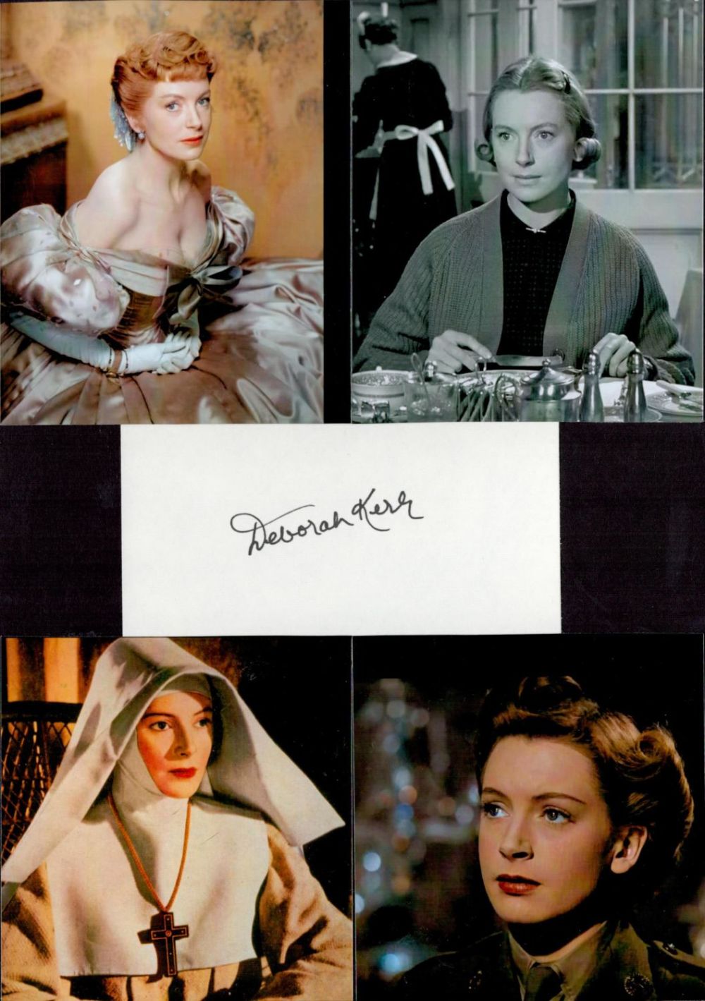 Lot 98: Deborah Kerr 12x8 mounted signature piece includes signed...