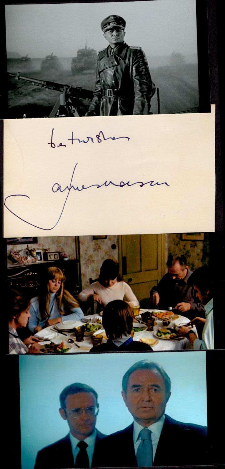 Lot 102: James Mason 12x8 mounted signature piece includes signed...