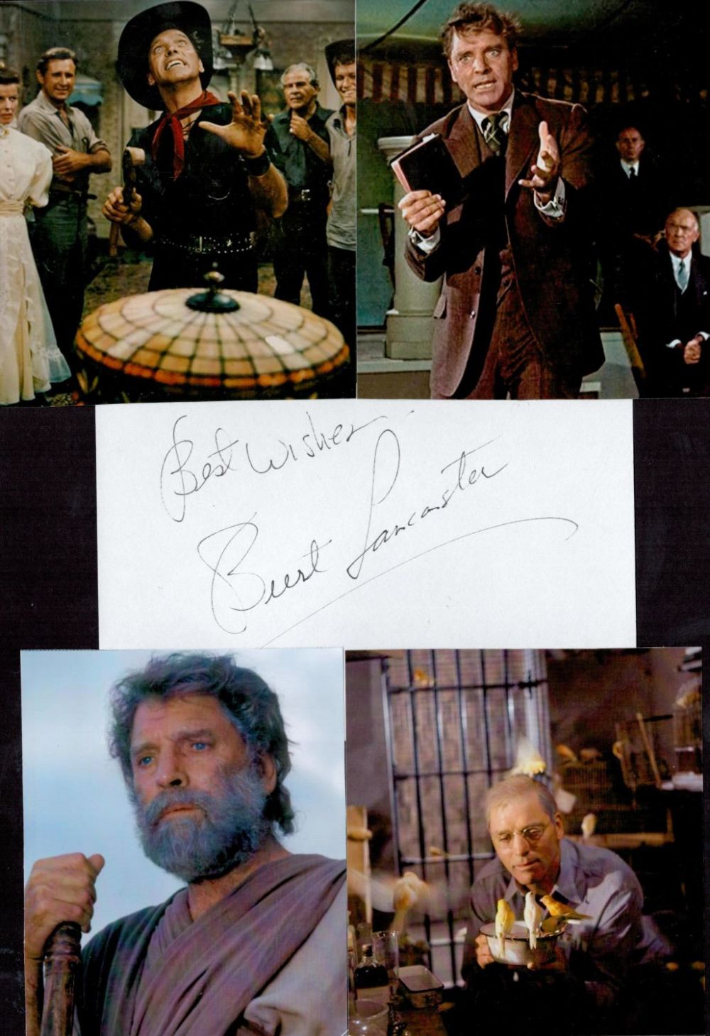 Lot 109: Burt Lancaster 12x8 mounted signature piece includes signed...