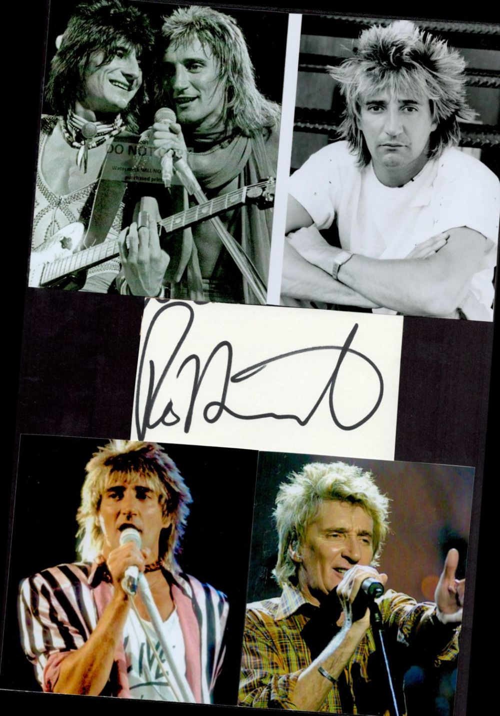 Lot 112: Rod Stewart 12x8 mounted signature piece includes signed...