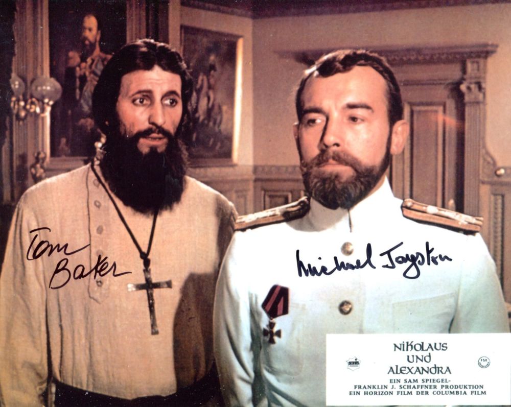 Lot 166: Tom Baker and Michael Jayston signed 8x10 photo...