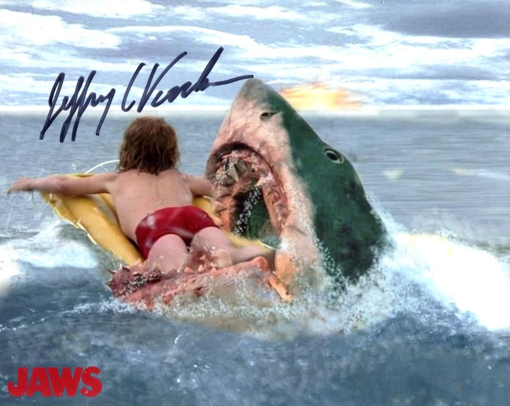 Lot 183: Jaws, stunning 8x10 photo signed by Jeffrey Woorhees,...