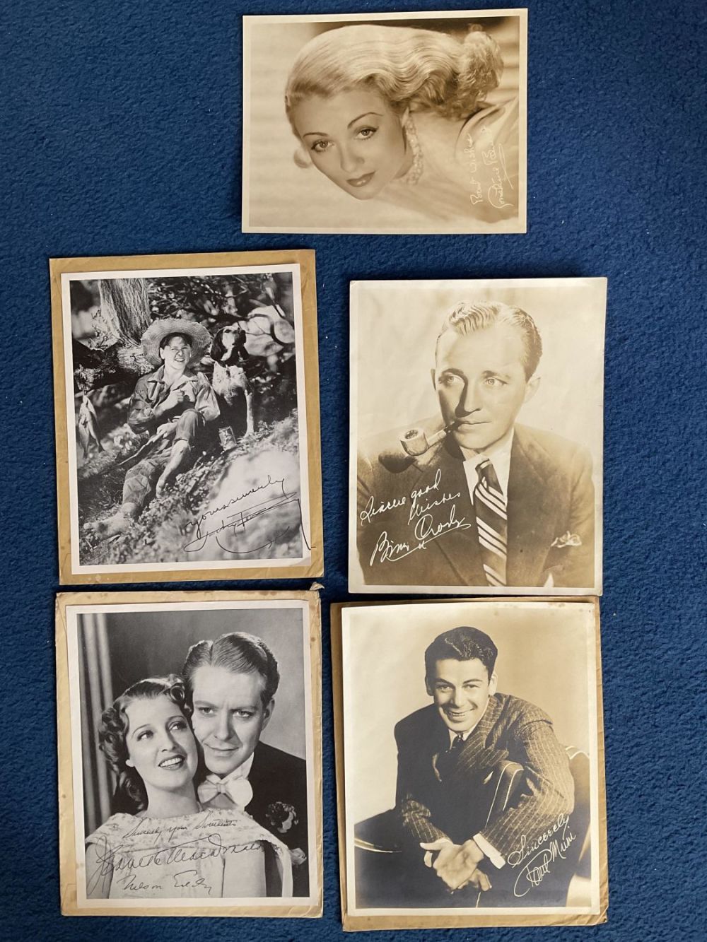Lot 206: Vintage Entertainment collection 5 vintage 10x8 sepia photos...