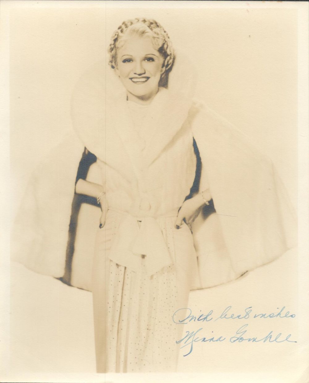 Lot 211: Minna Gombell signed 10x8 vintage sepia photo comes...