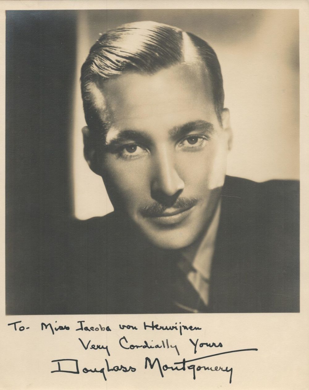 Lot 224: Douglass Montgomery signed 10x8 vintage sepia photo dedicated...