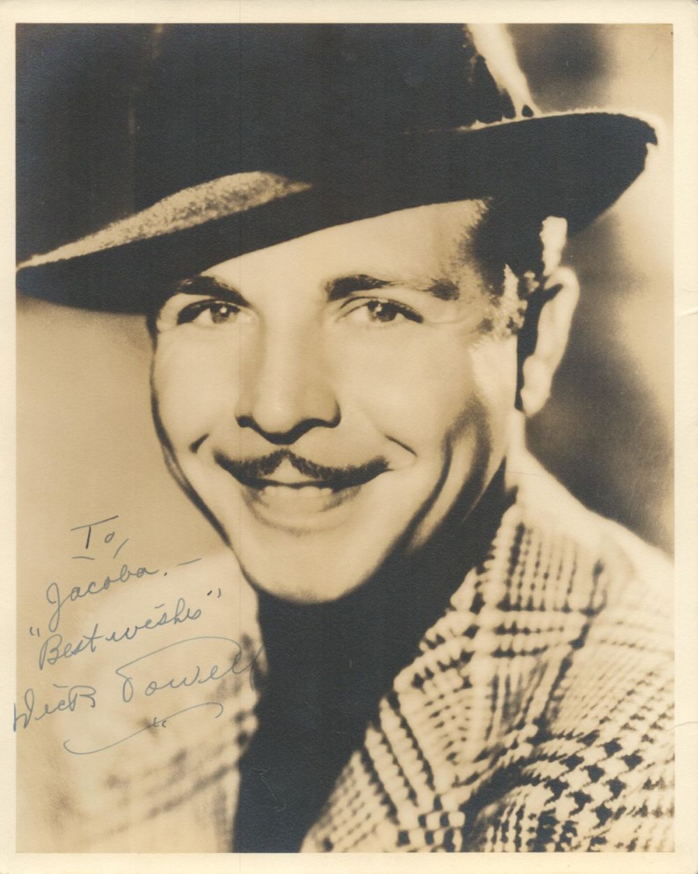 Lot 226: Dick Powell signed 10x8 sepia vintage photo dedicated...