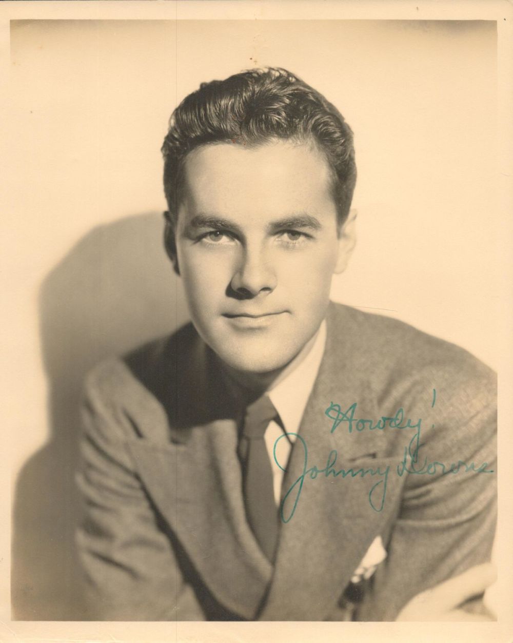 Lot 227: Johnny Downs signed 10x8 vintage sepia photo with...