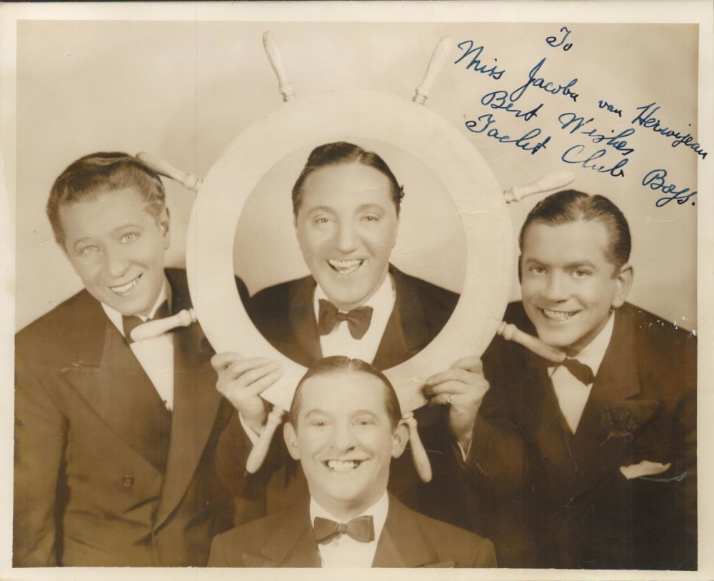 Lot 229: Yacht Club Boys signed 10x8 black and white...