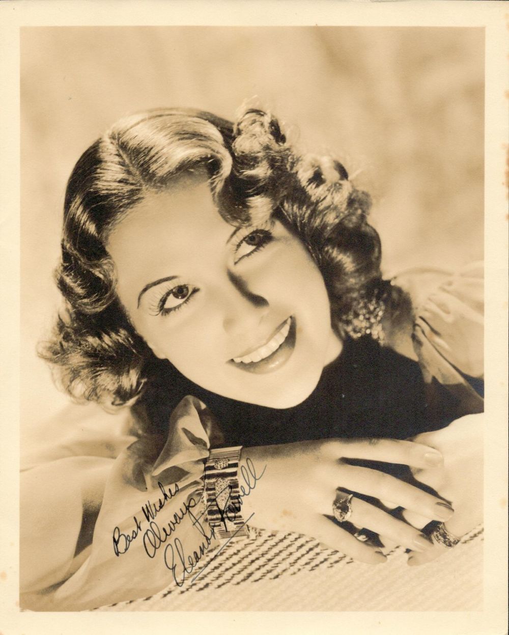 Lot 248: Eleanor Powell signed 10x8 sepia vintage photo. Eleanor...