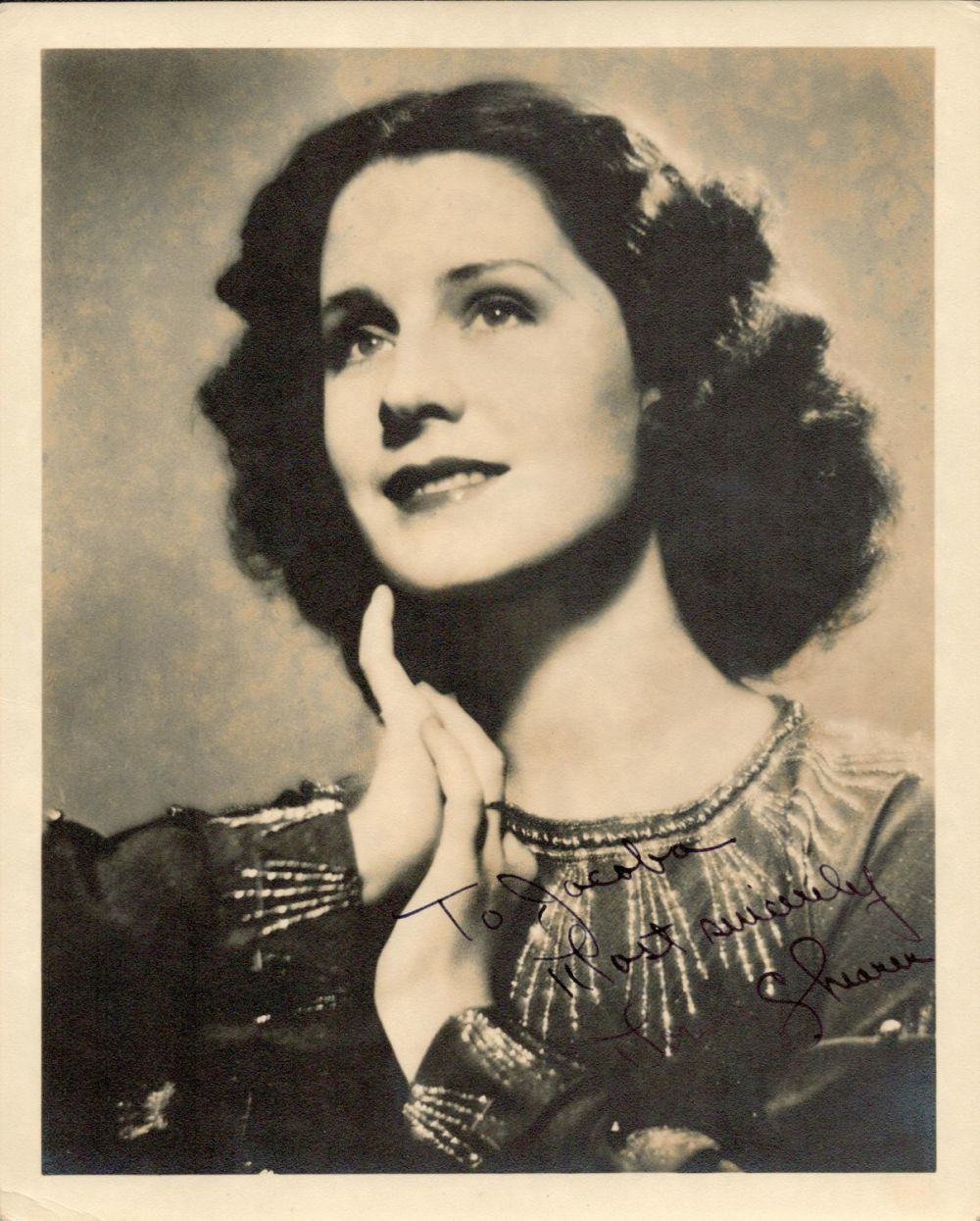 Lot 255: Norma Shearer signed 10x8 vintage sepia photo comes...