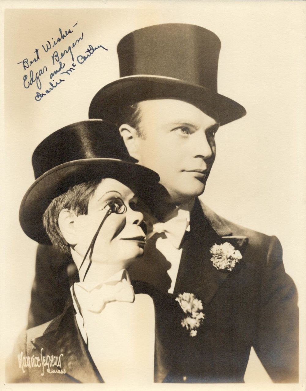 Lot 258: Edgar Bergen and Charlie McCarthy signed 10x8 vintage...