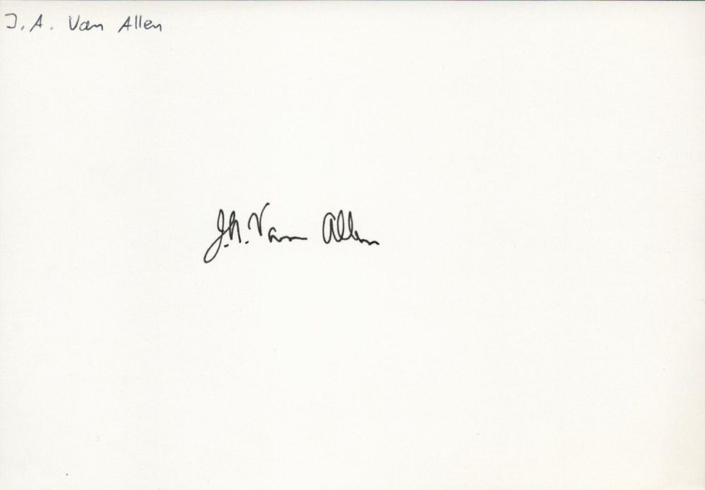 Lot 266: James Van Allen signed 6x4 album page. James...
