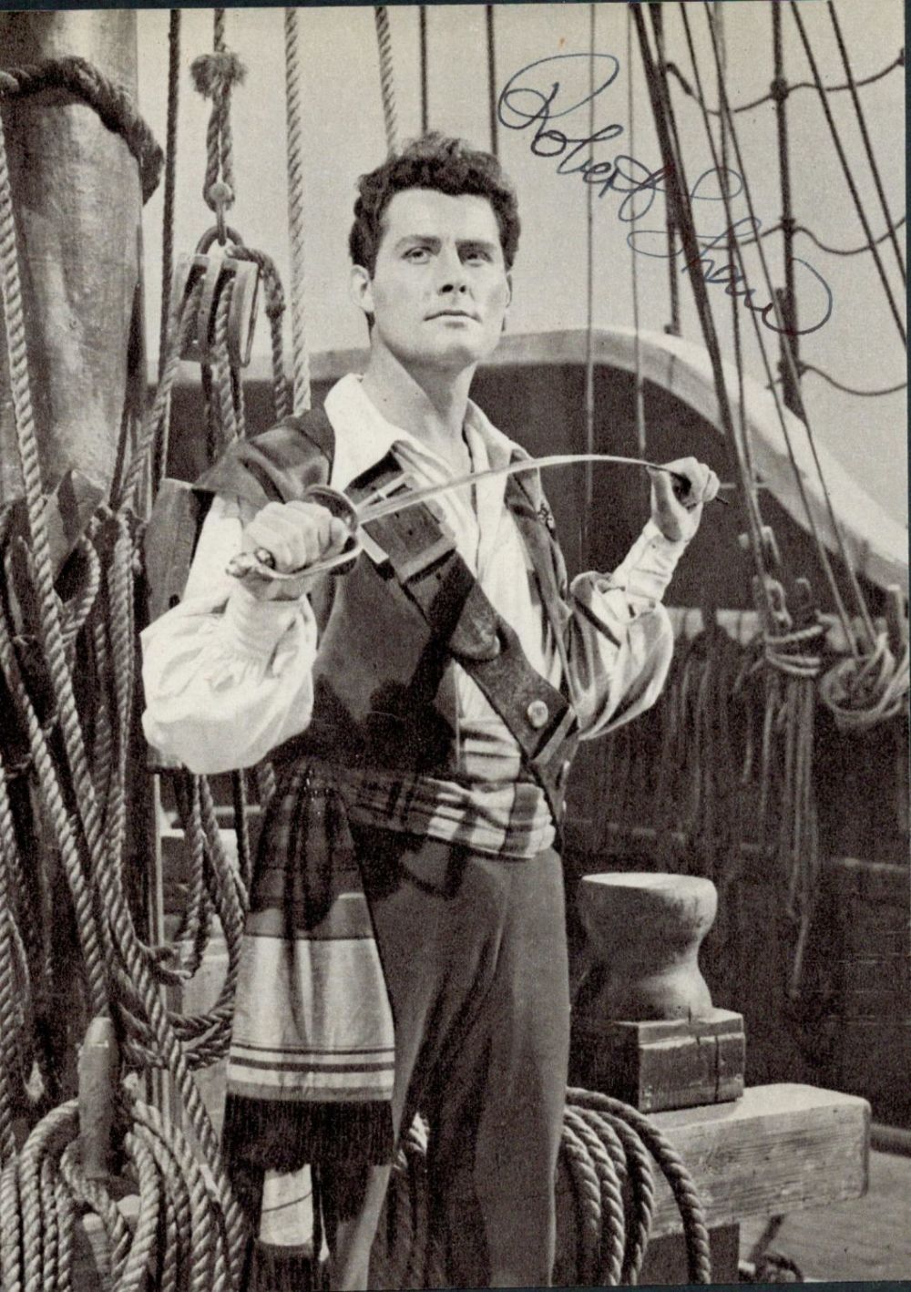 Lot 281: Robert Shaw signed 10x8 overall mounted black and...