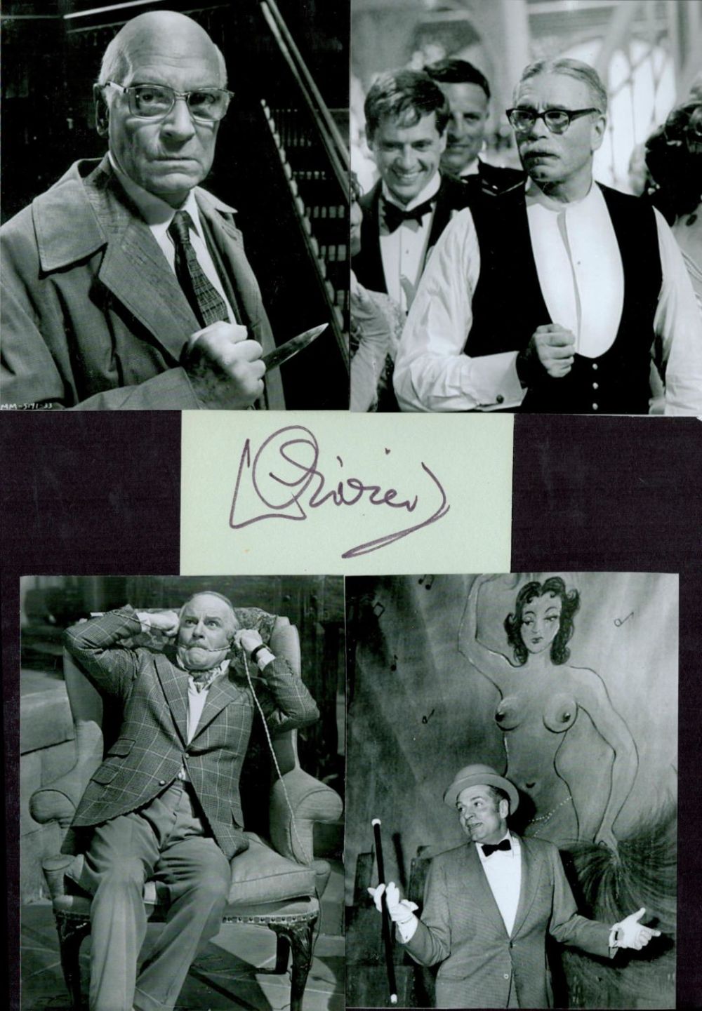 Lot 283: Lawrence Olivier 12x10 signature piece includes signed album...