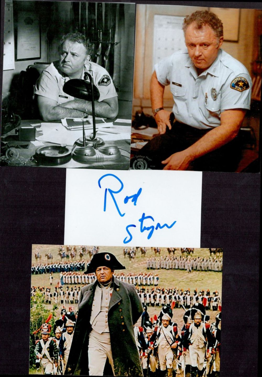 Lot 284: Rod Steiger 12x10 signature piece includes signed album...