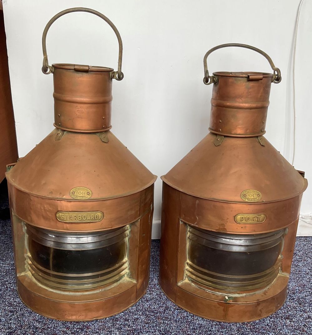 Lot 286: Pair of 19th Century Nautical Copper and Brass...