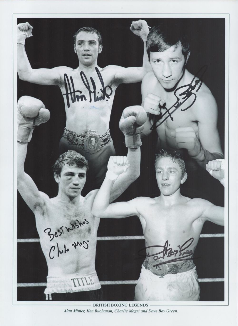 Lot 290: Boxing British Boxing Legends multisigned 16x12 print includes...