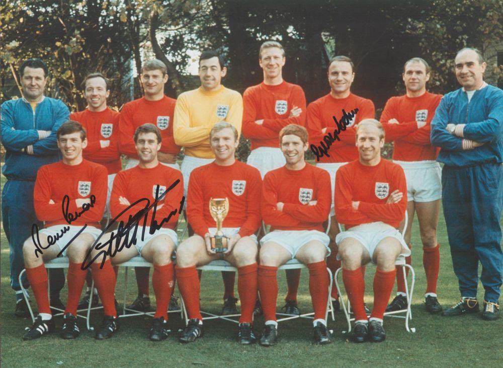 Lot 295: Football Sir Geoff Hurst, Martin Peters and George...