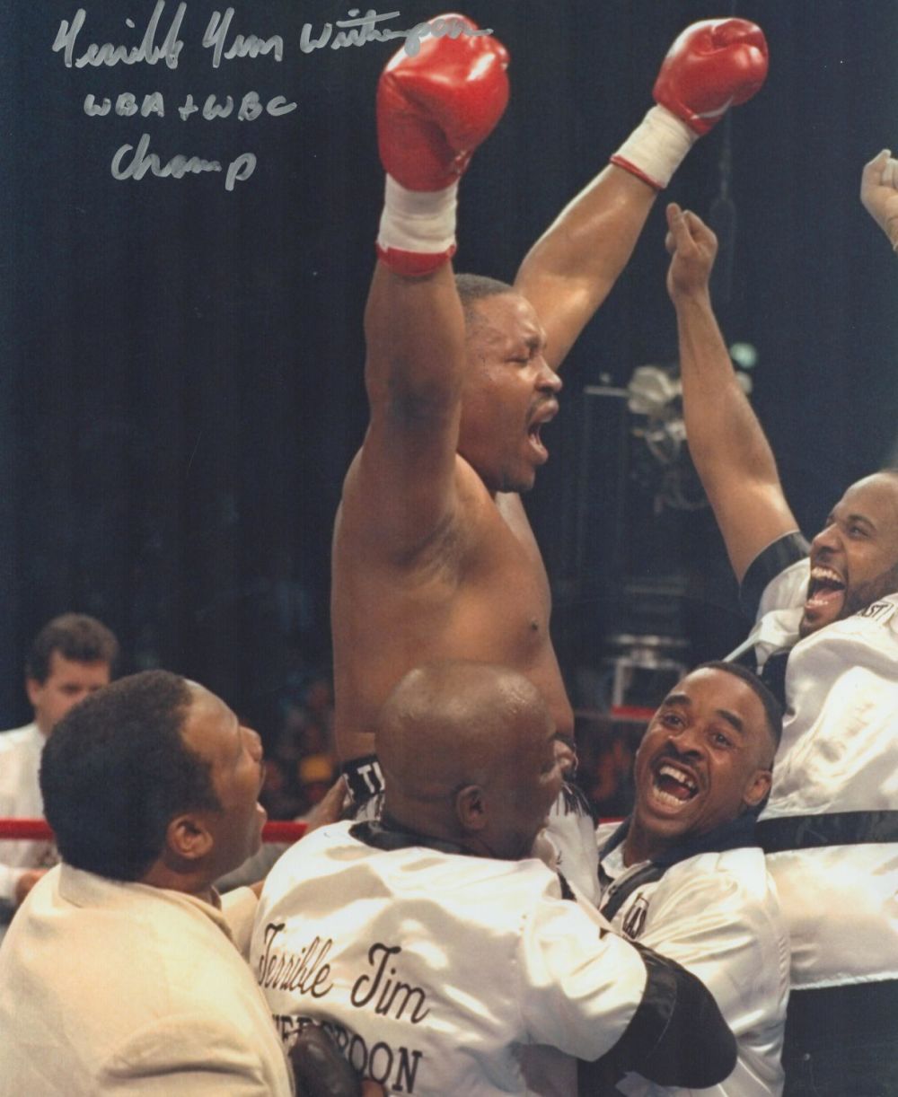 Lot 297: Boxing Tim Witherspoon signed 16x12 colour photo. Good...