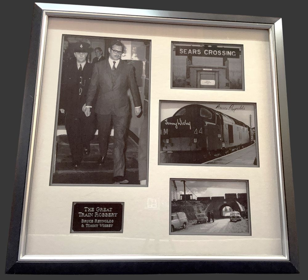 Lot 169: The Great train Robbery mounted display, Bruce Reynolds...