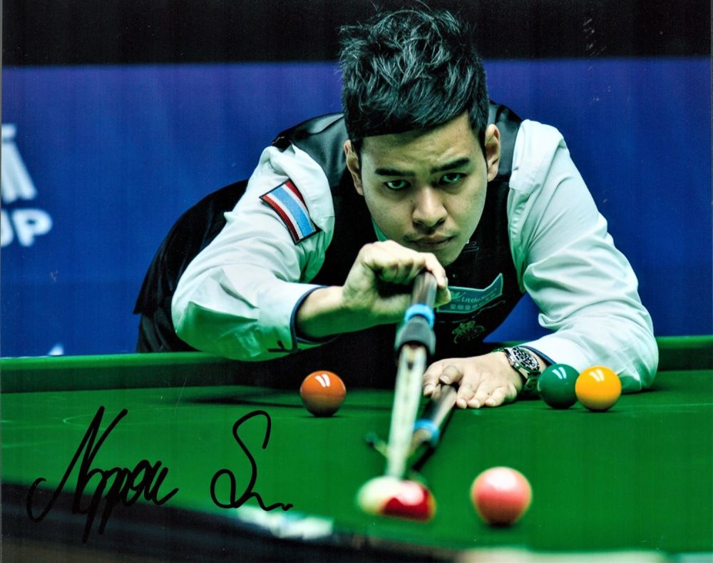 Lot 204: Noppon Saengkham Snooker 10x8 signed colour photo. Good...