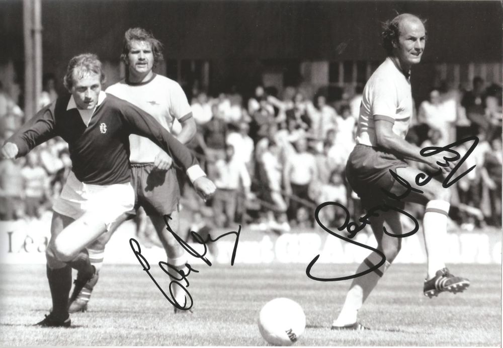 Lot 229: Football. Eddie Kelly and Terry Mancini signed 12x8...