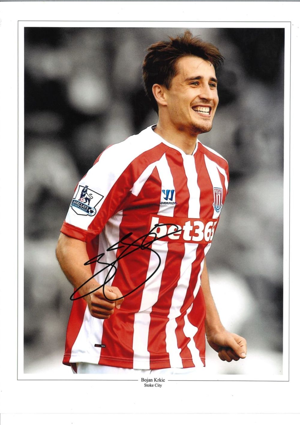 Lot 242: Bojan Krkic Stoke Signed 16 x 12 colourised...