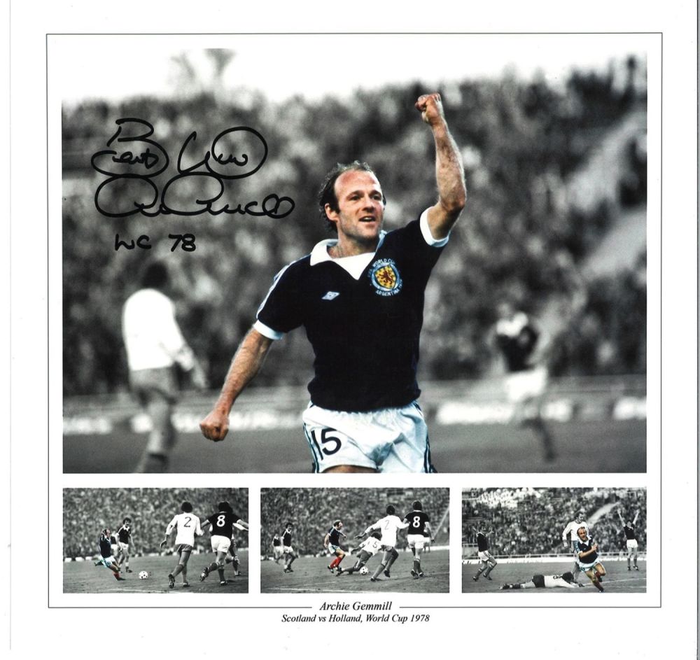 Lot 249: Archie Gemmill Collage Scotland Signed 12 x 12...