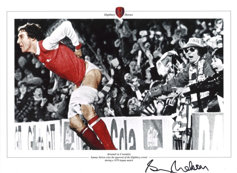 Lot 272: Football, Sammy Nelson signed 16x12 colourised photograph pictured...