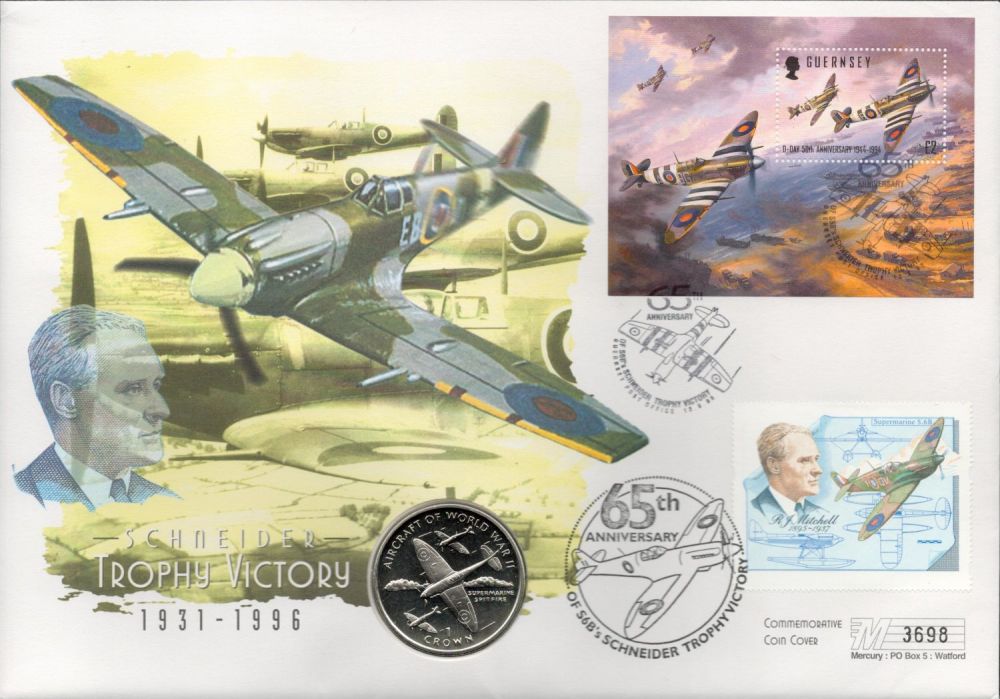 Lot 104: Guernsey 'Schneider Trophy Victory' Commemorative 1 Crown Coin...