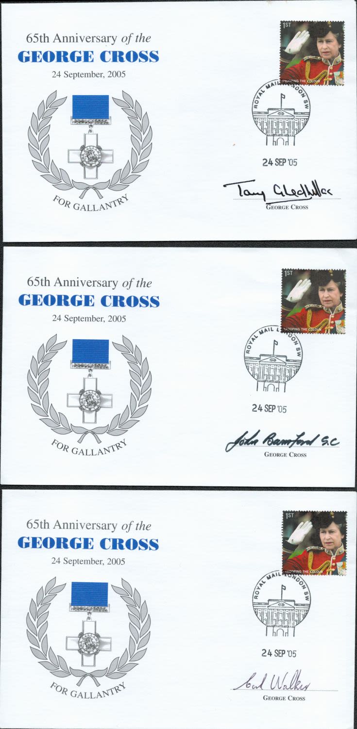 Lot 111: George Cross Collection of 3 Signed 65th Anniversary...