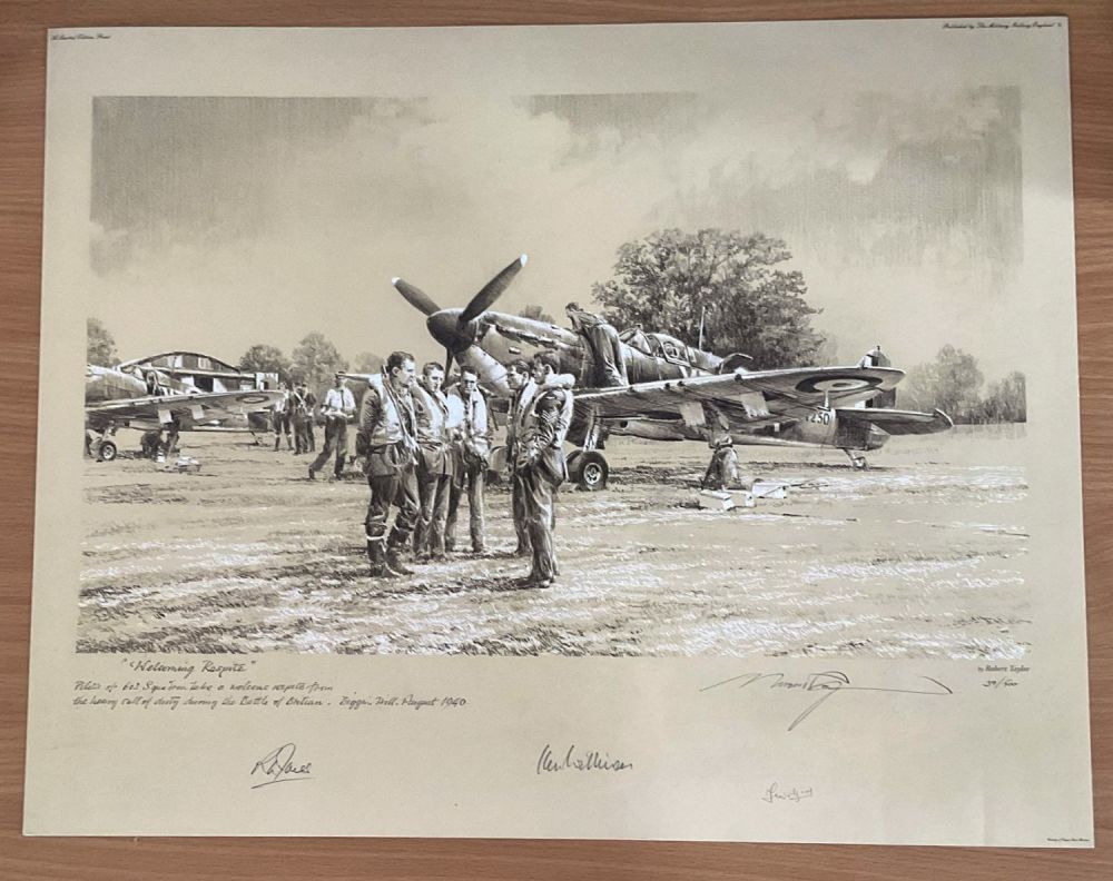 Lot 144: WW2 RAF Black and White Print Titled Welcoming...