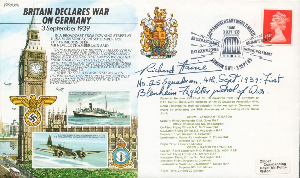 Lot 184: WW2 RAF Grp Cptn Richard Haine Signed Britain...