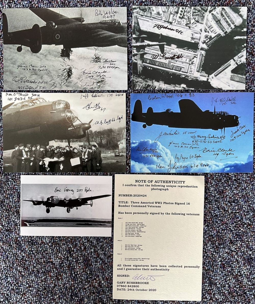 Lot 206: WW2 RAF set of 5 Fantastic Signed Black...